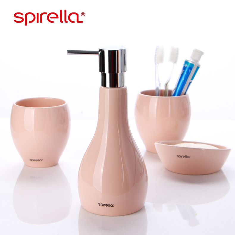 SPIRELLA/丝普瑞浴室陶瓷四件套洗漱套装洗漱用品套件创意刷牙杯