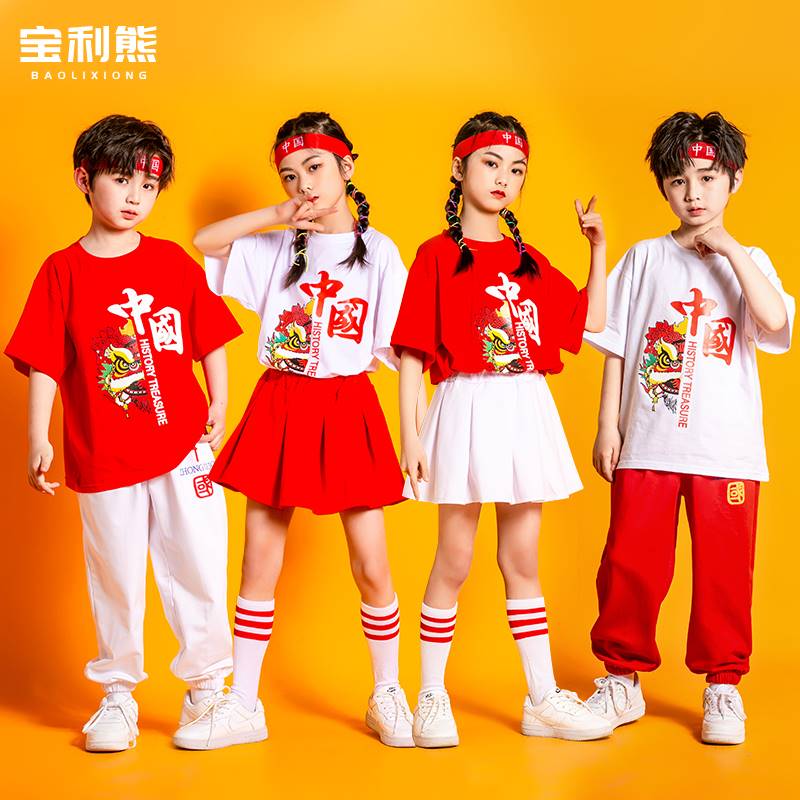 儿童表演服中国风幼儿园舞蹈服中小学生班服啦啦队运动会演出服装