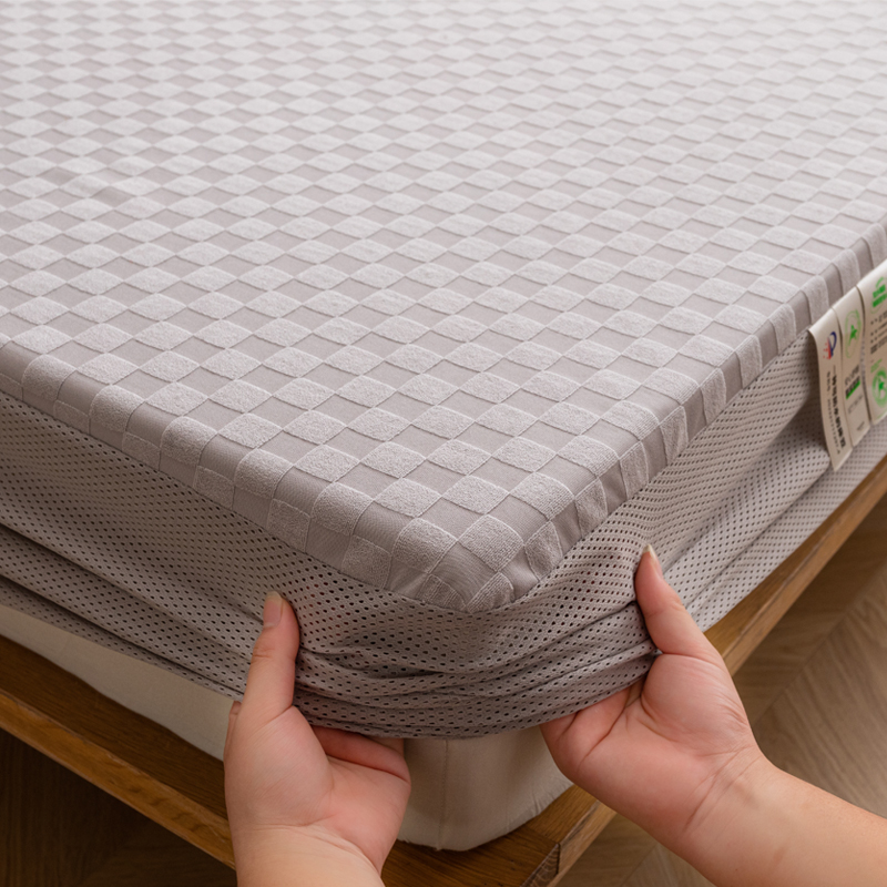 日本毛巾布防水床笠床罩隔尿透气可机洗单件防滑防螨席梦思保护套