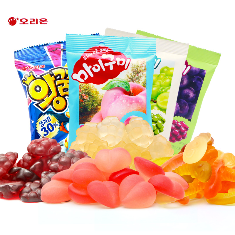 韩国食品好丽友葡萄qq水果软糖酸甜宝宝果汁橡皮糖进口零食不呴