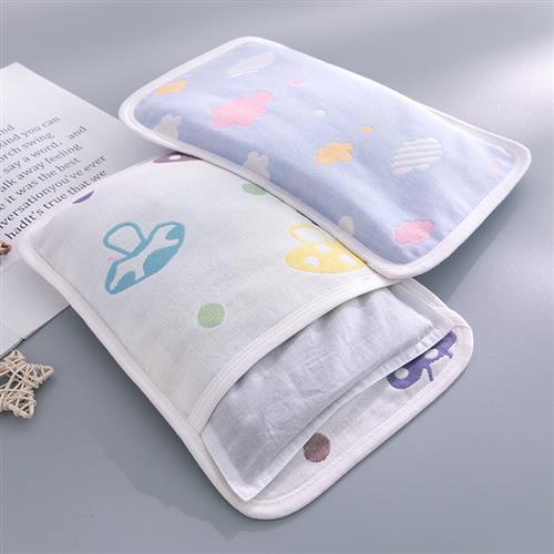 宝宝纱布枕套新生婴儿专用小枕头套装纯棉内胆夏季儿童透气枕芯皮