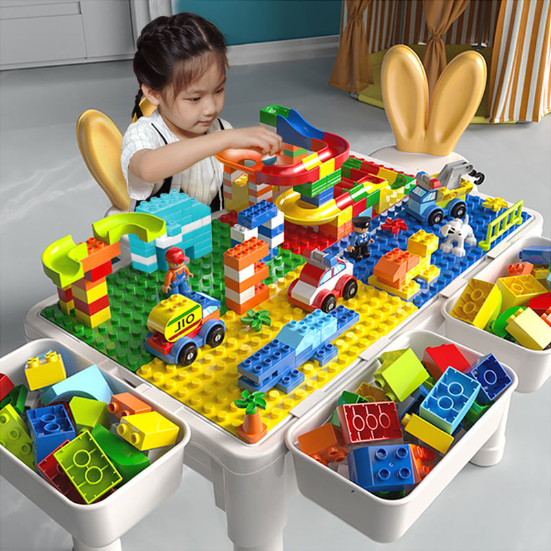 积木2024新款少儿童8一12岁益智力开发动脑拼装男女孩宝宝玩具桌