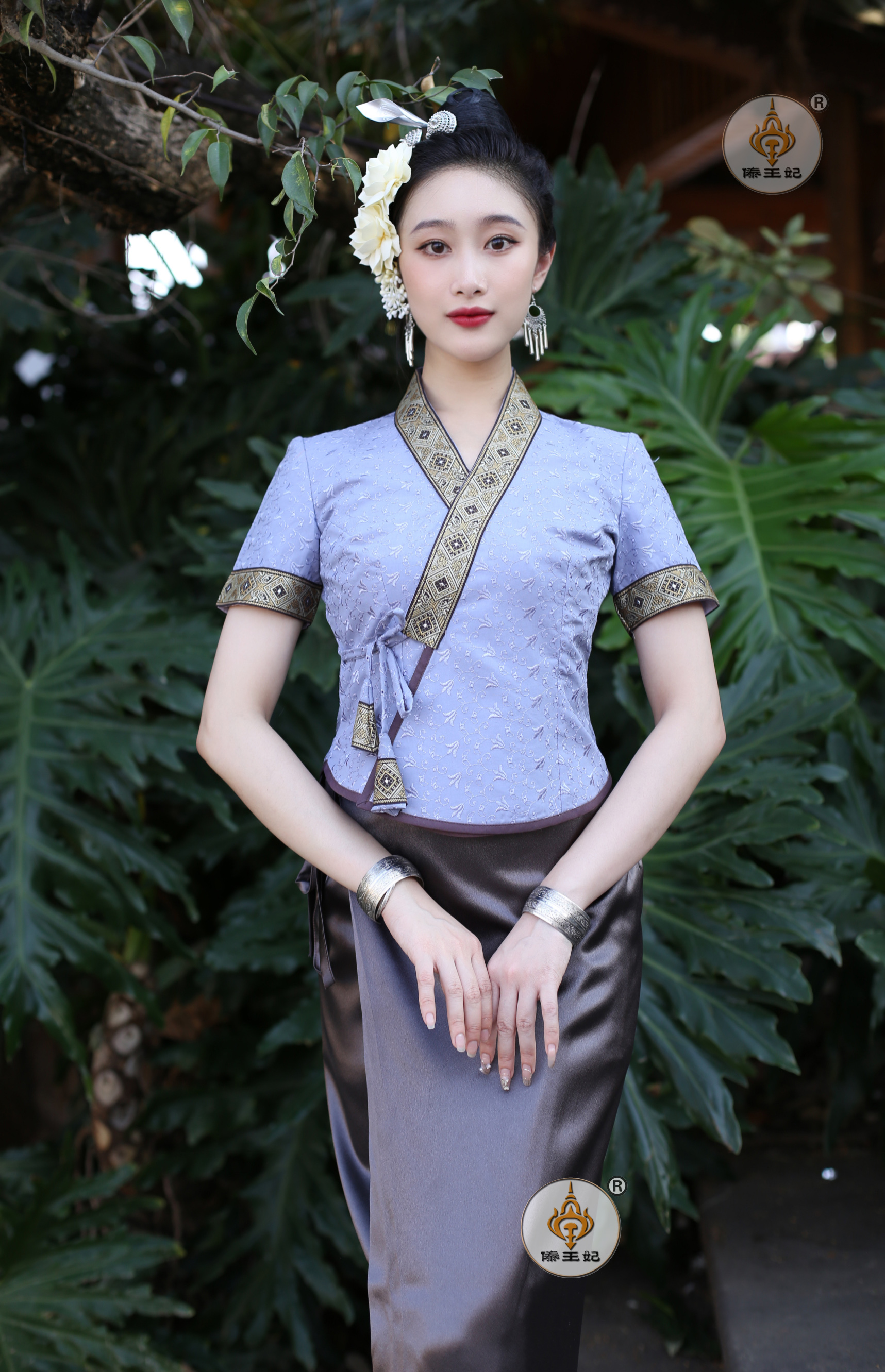 傣王妃服饰傣族传统简约时尚女套装日常休闲工作服店员接待服务员