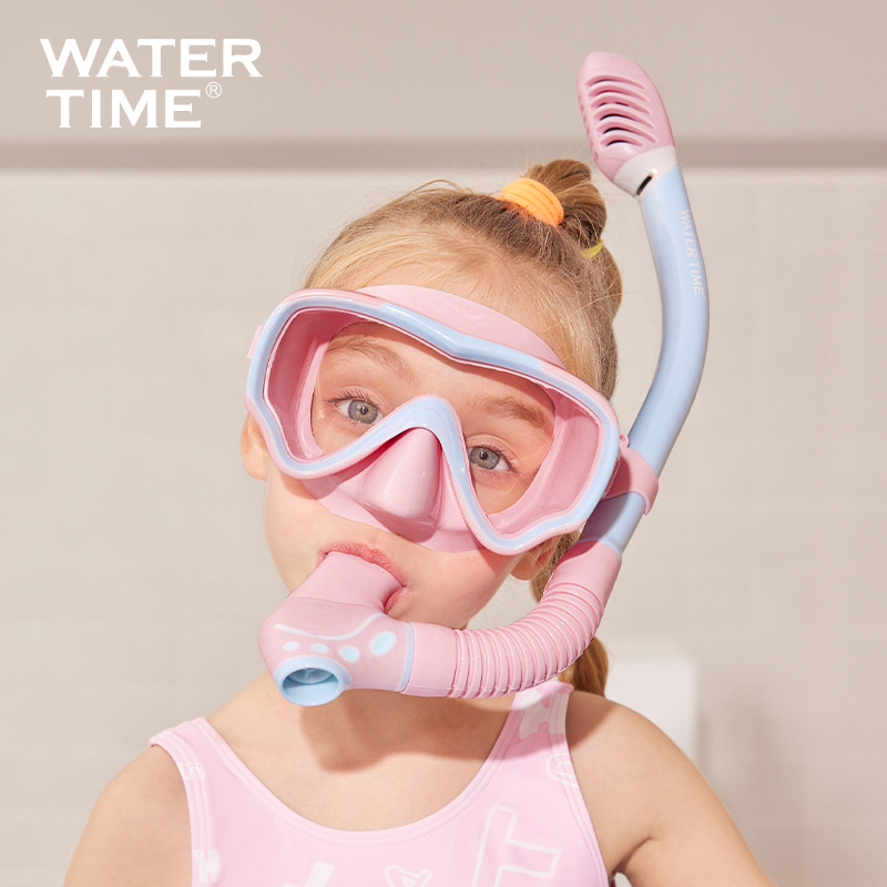 WaterTime儿童潜水面镜 男女童浮潜三宝水下呼吸管游泳镜面罩装备
