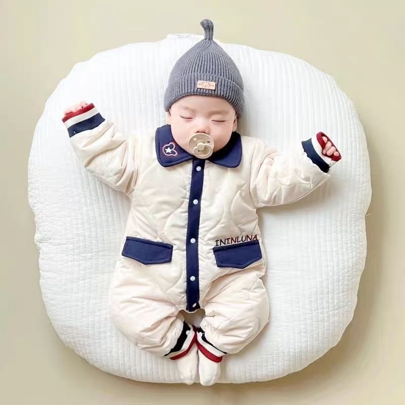 婴儿连体衣秋冬装男女宝宝衣服棉衣套装加厚冬季棉服外出抱衣外穿