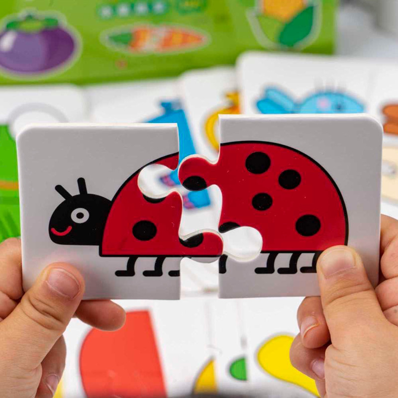 婴幼儿大块拼图0-1234岁小孩儿童动手动脑玩具益智力宝宝配对卡片