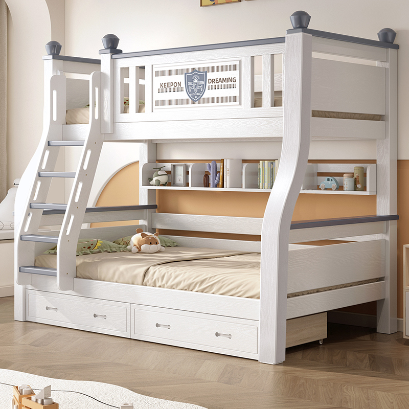 上下床双层床两层高低床小户型樱桃木双人上下铺多功能儿童子母床