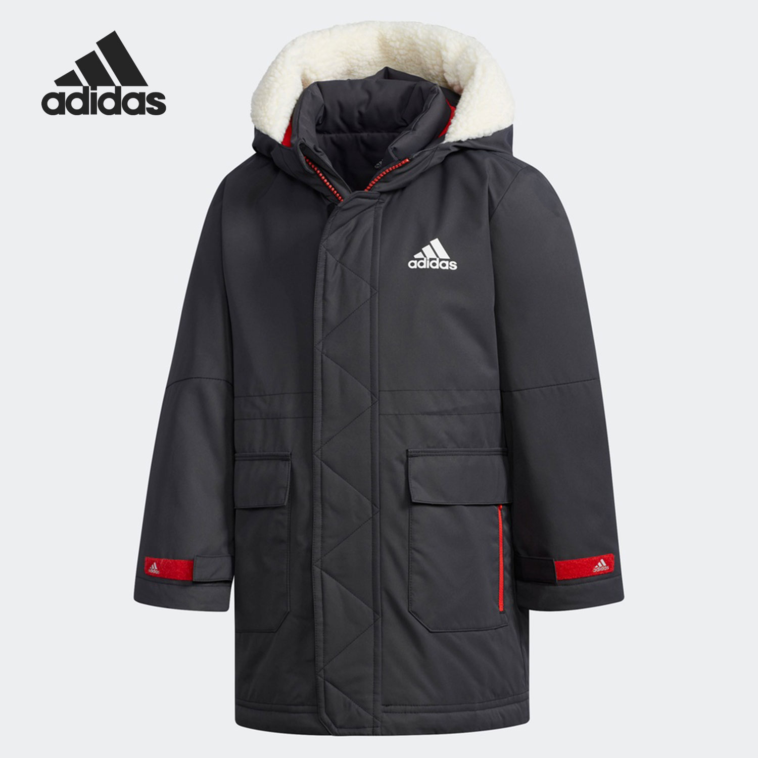 Adidas/阿迪达斯正品2020冬季新款小童保暖连帽休闲羽绒服 DM7120