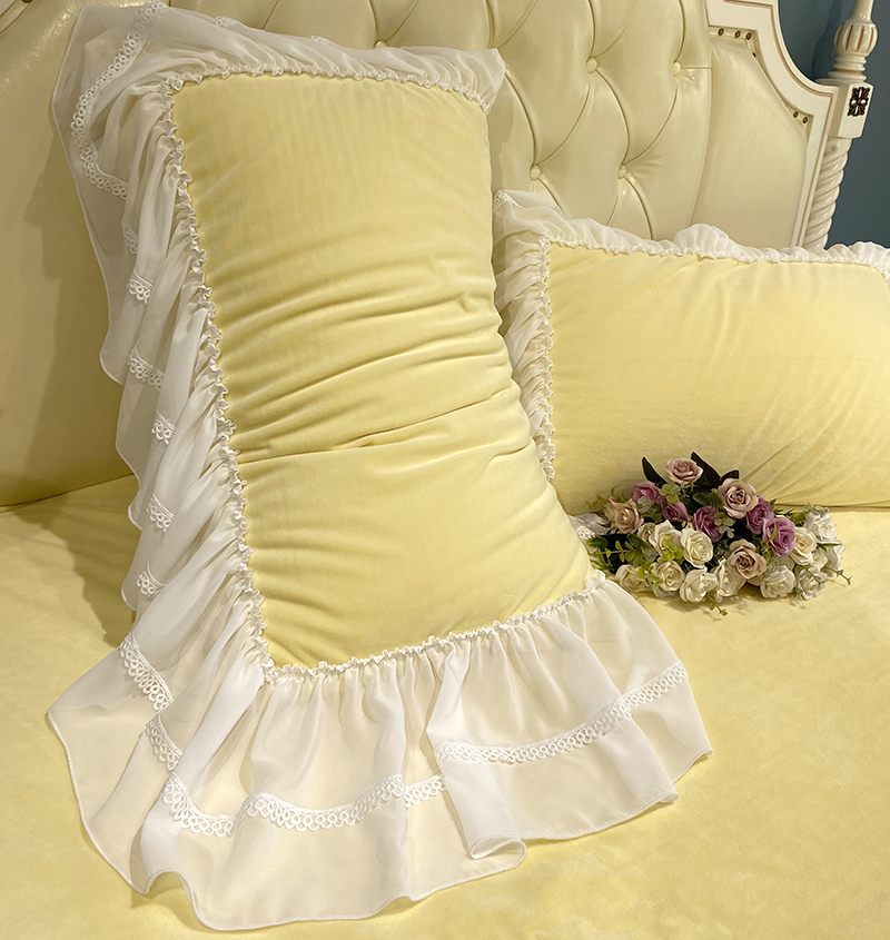 秋冬婴儿绒蕾丝四件套加厚保暖牛奶绒床上用品公主风家居床裙床罩