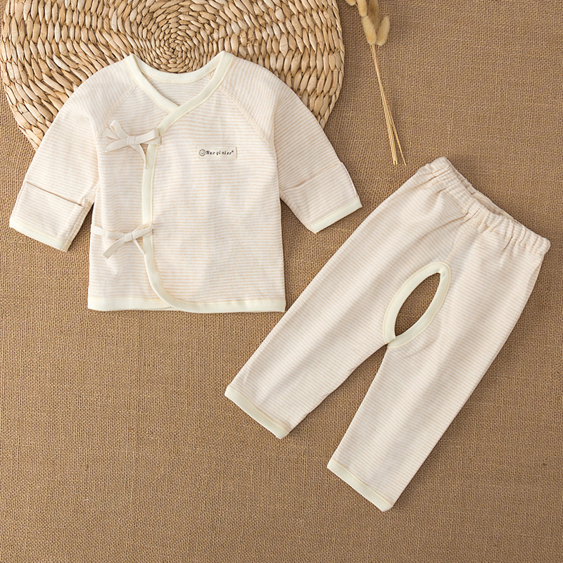 新生儿和尚服婴儿秋衣秋裤两件套初生纯棉开裆开档裤出生衣服套装