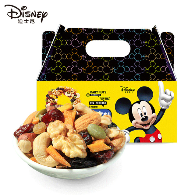 迪士尼每日坚果礼盒装孕妇坚果干湿分离营养袋装零食圣诞大礼包