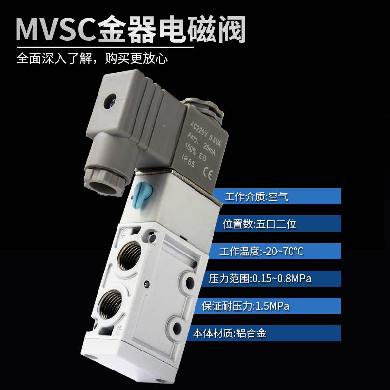Mindman金器二位五通电磁阀气动换向阀MVSC-220-4E2 MVSC-220-4E1