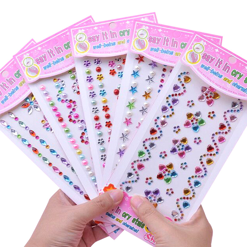 儿童宝石贴纸水晶钻石卡通贴贴画公主女孩3d立体奖励粘贴装饰玩具
