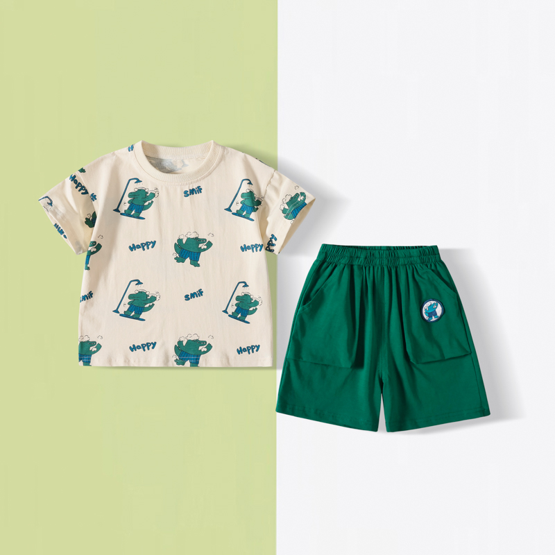 男童夏装套装宝宝短袖运动儿童休闲两件套男孩童装洋气夏季短袖