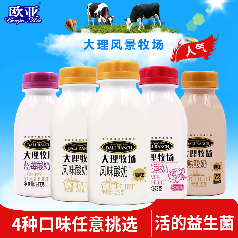 欧亚牛奶大理牧场低温酸奶酸牛奶243g*6瓶原味熟酸奶鲜花乳制品