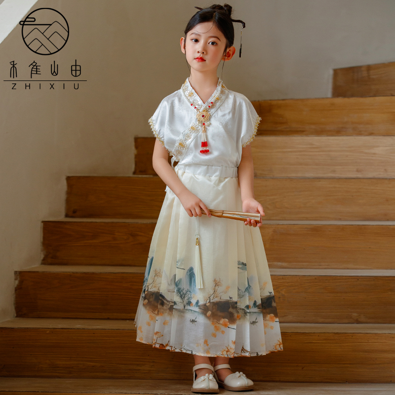 女童汉服马面裙2024夏装新款儿童中国风唐装女孩新中式国学演出服