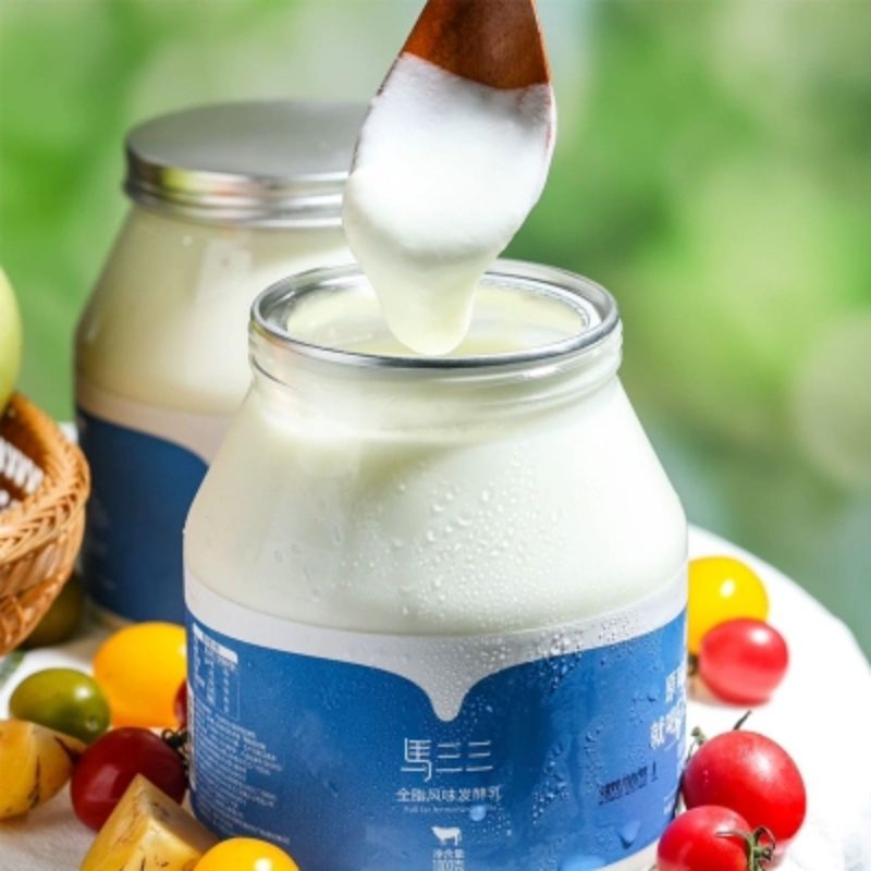 新日期2罐】新疆马三三酸奶1000g*2罐 全脂风味发酵乳新疆酸奶