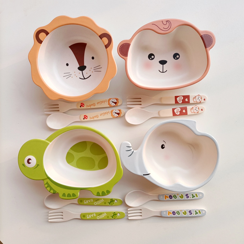 竹纤维儿童餐具碗宝宝碗卡通家用幼儿园吃饭碗可爱婴儿辅食碗餐盘