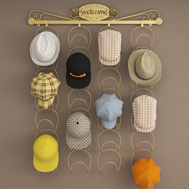 帽子展示架母婴饰品店帽子陈列服装店上墙帽挂钩壁挂家用帽托神器