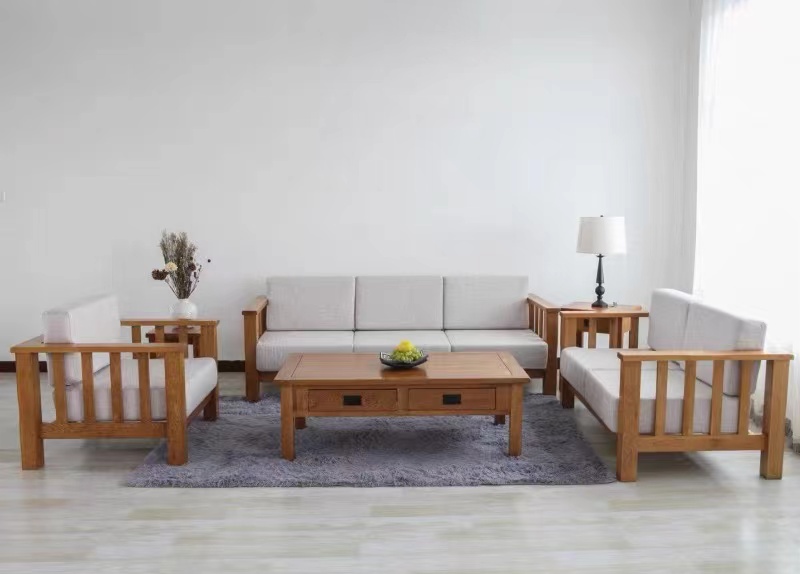 实木沙发组合橡木沙发整装客厅家具乡村风