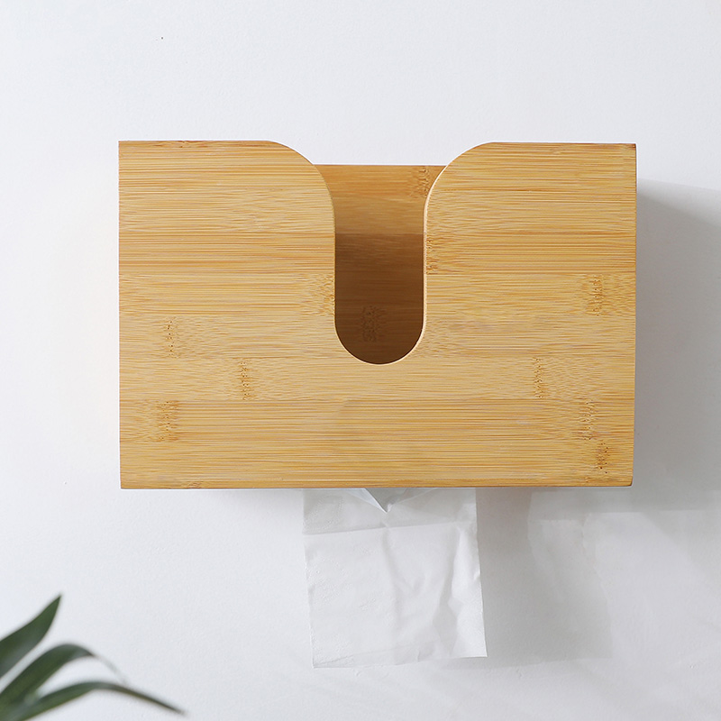 挂式纸巾盒家用客厅卫生间壁挂抽纸盒楠竹防水大容量纸巾收纳盒