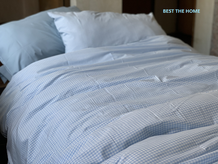 出口日本 全棉40支朝阳格 色织床上用品 枕套 被套 床单 四件套