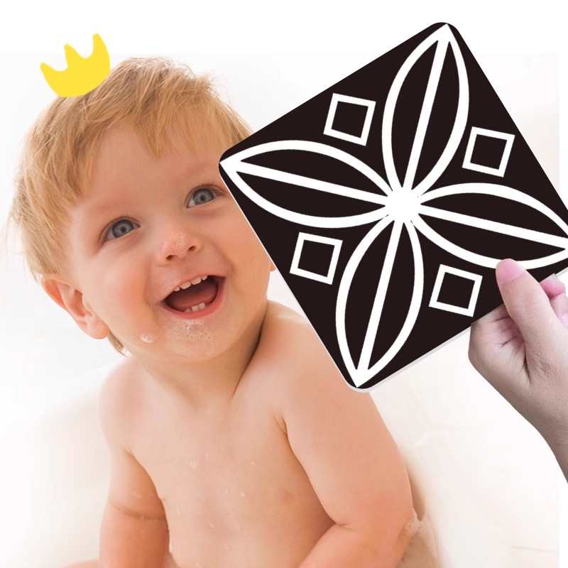 黑白卡片新生婴儿早教视觉激发大卡0-3-6个月1岁宝宝彩色益智玩具