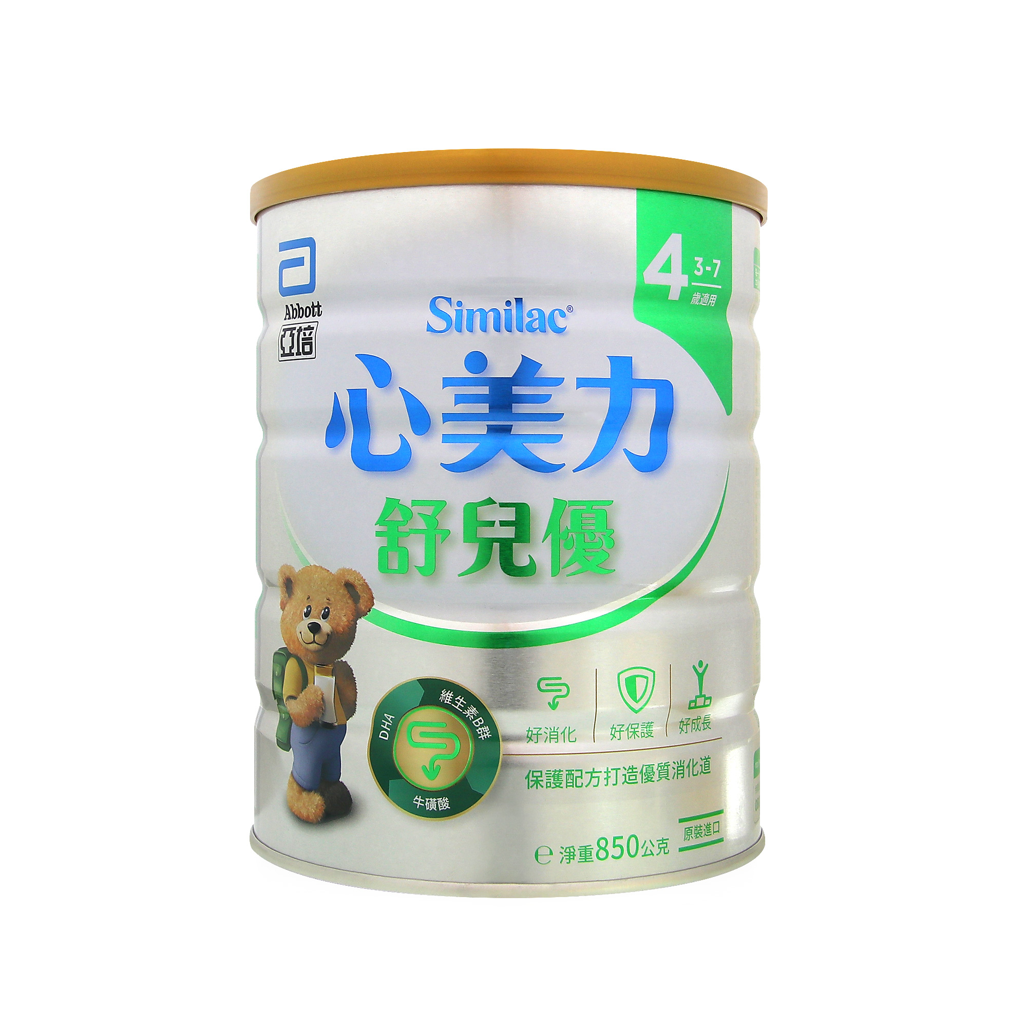 中国台湾直邮台版亚培Abbott 舒兒优 儿童成长奶粉4段四段850g/罐