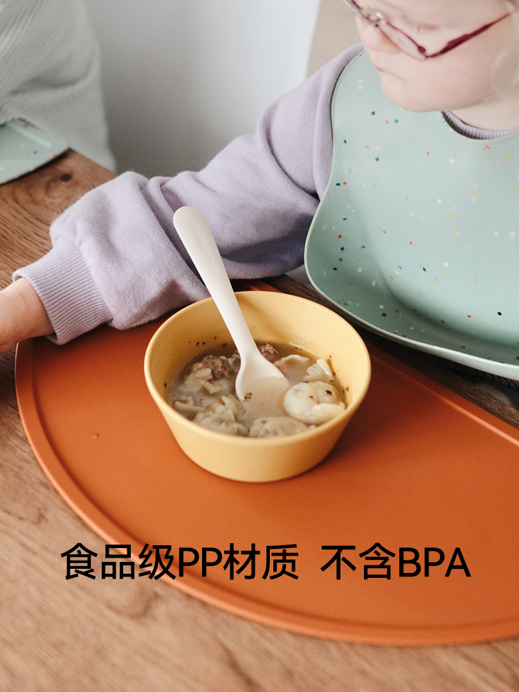 P材hu质儿童宝宝餐碗m婴儿餐具圆形方形  两个P装ise