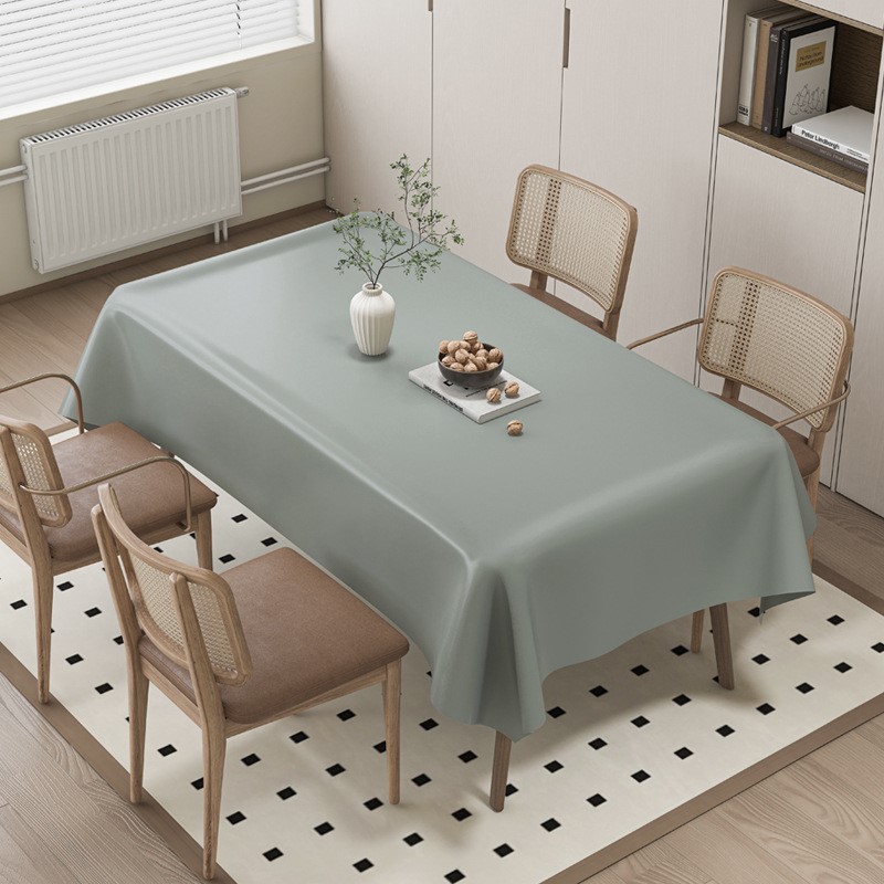 奶油小羊皮桌布白色网红餐厅茶几布防水防油免洗餐桌布台布长方形