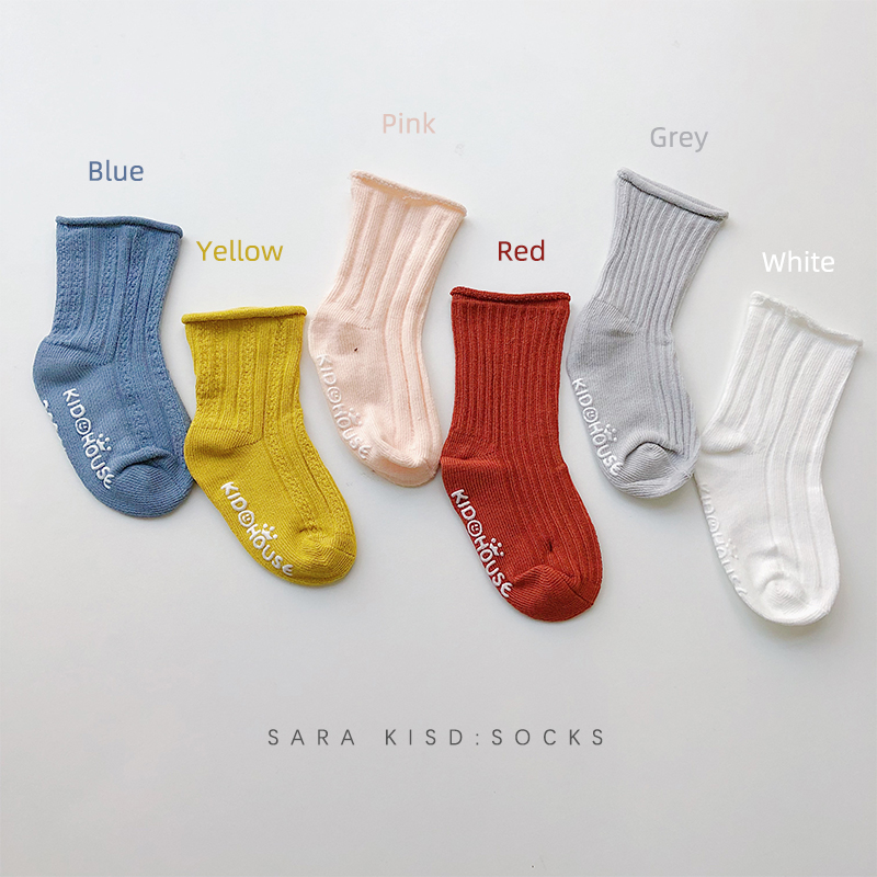 sarakids2020春夏新款儿童糖果色短袜男女宝宝纯棉袜子婴儿短袜