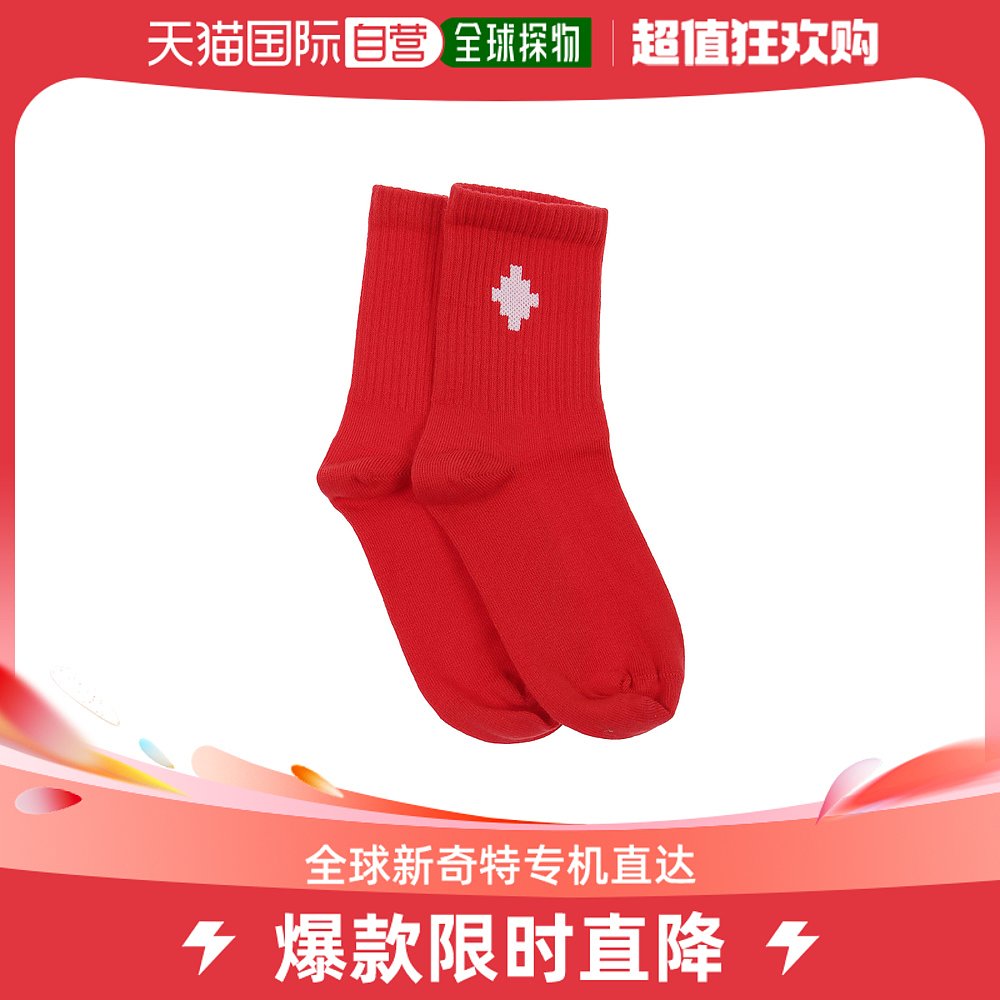 香港直邮MARCELO BURLON 男童袜子 CBRA001S22KNI0012501REDWHITE