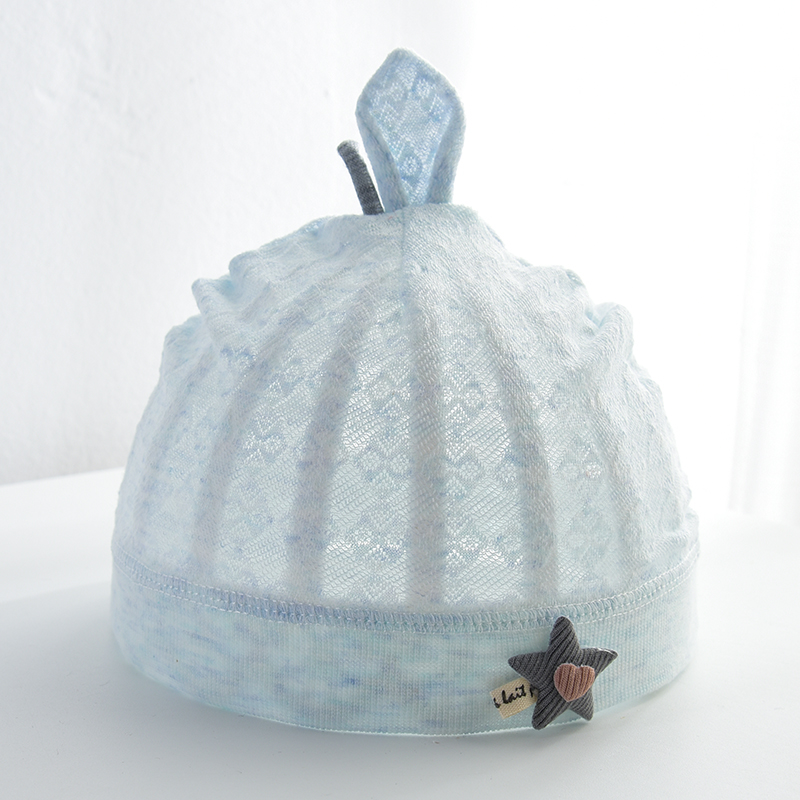 日本新生婴儿儿帽子夏季薄款透气0-3个月纯棉网红初生胎帽护卤门