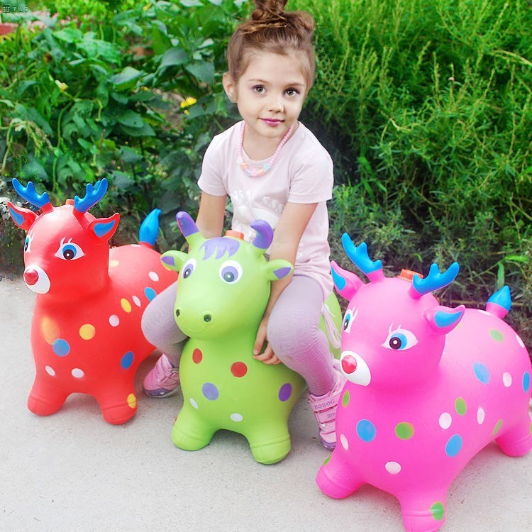 小马玩具可以骑儿童充气玩具音乐跳跳马坐骑婴儿加大加厚大号骑马