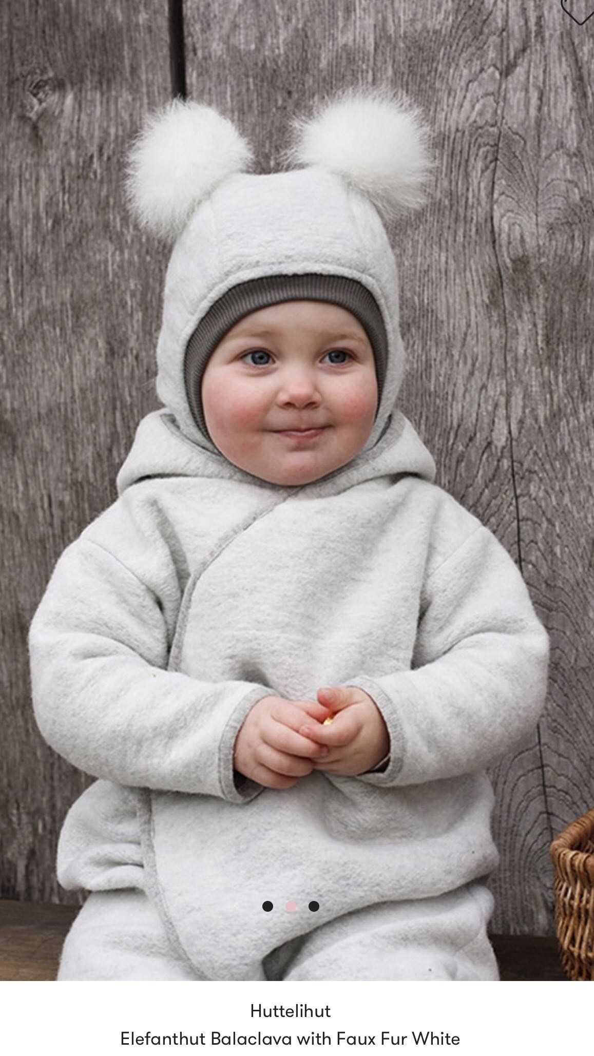 丹麦huttelihut毛球男女宝宝婴幼儿童羊毛帽子连围脖护耳冬季防寒