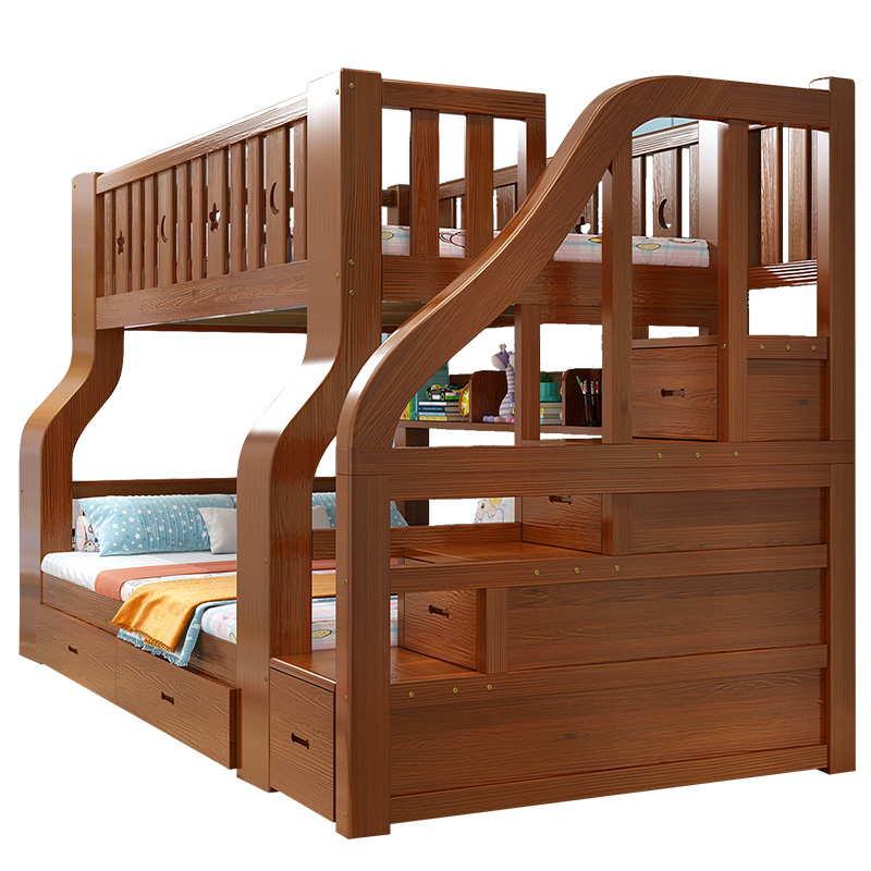 全实木上下床双层床多功能衣柜高低床子母床两层组合上下铺儿童床