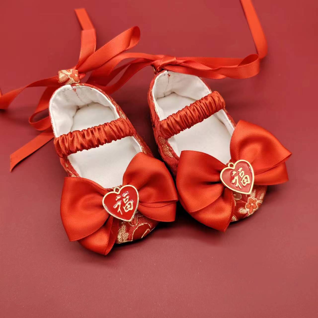 婴儿鞋宝宝软底鞋新生儿鞋子满月百日生日鞋中国风传统手工布鞋