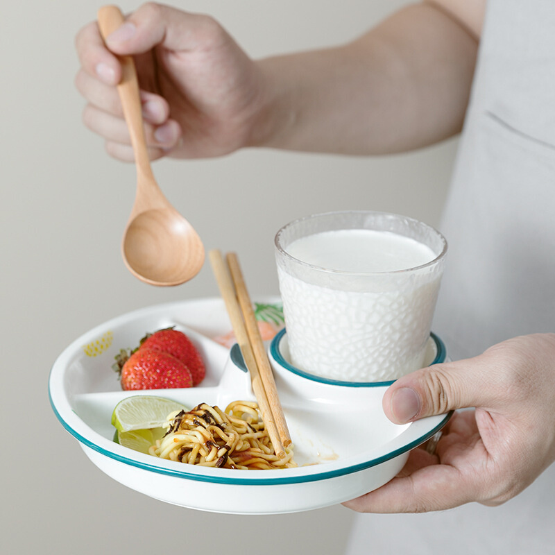 北欧网红一人食餐具陶瓷早餐盘子定量分格餐盘家用儿童分餐盘套装