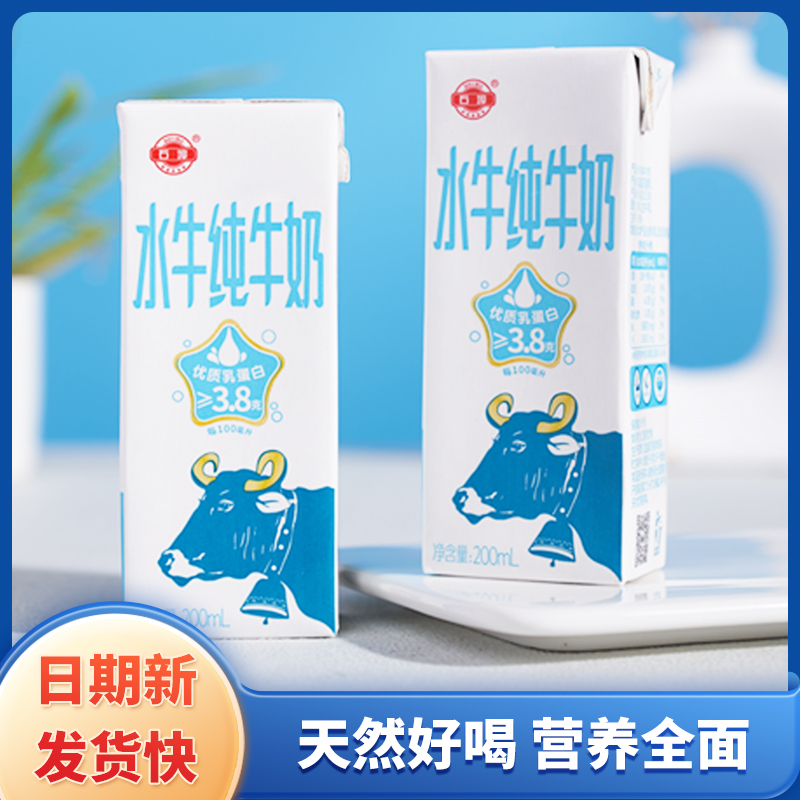 广西石埠水牛纯牛奶200ml*10盒整箱特价儿童学生成长牛奶早餐奶