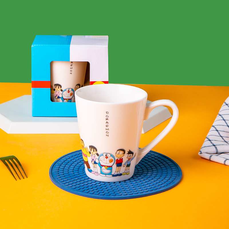哆啦A梦马克杯陶瓷咖啡杯家用喝水杯子办公室卡通杯儿童动漫水杯