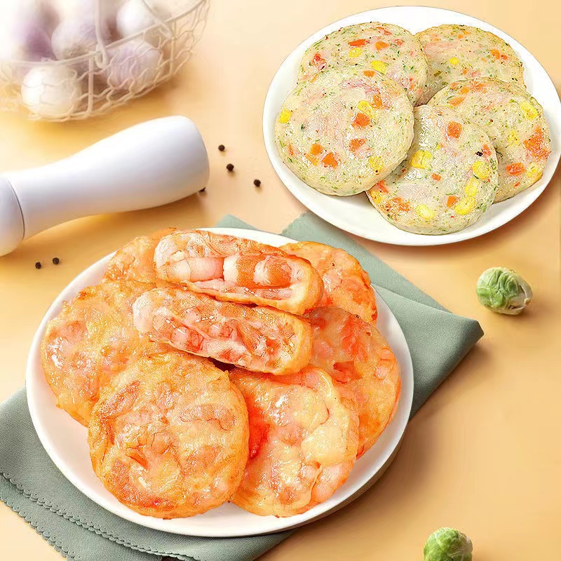 虾饼早餐速冻网红半成品食材儿童果蔬海鲜鲜鱼虾空气炸锅专用美食