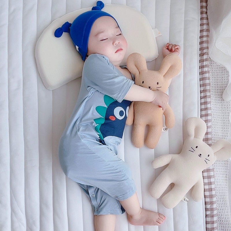 男儿童恐龙睡衣莫代尔婴儿连体夏季薄款女孩宝宝夏装套装冰丝睡袋