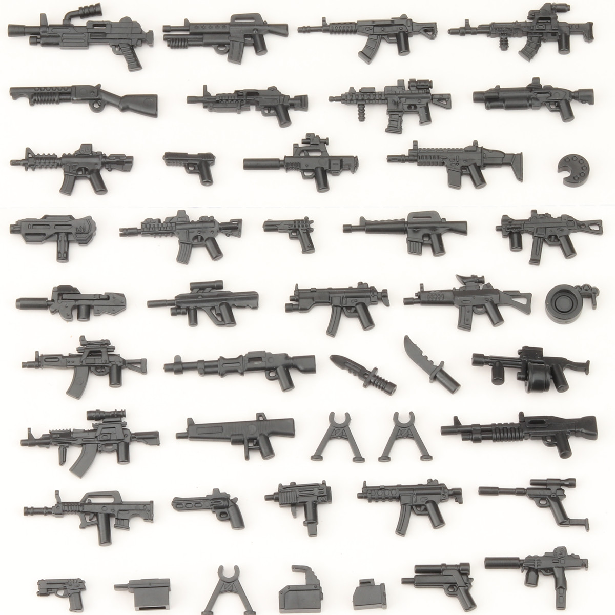 乐高第三方现代军事人仔武器枪俄军AK47系列配件MP5冲锋枪小积木