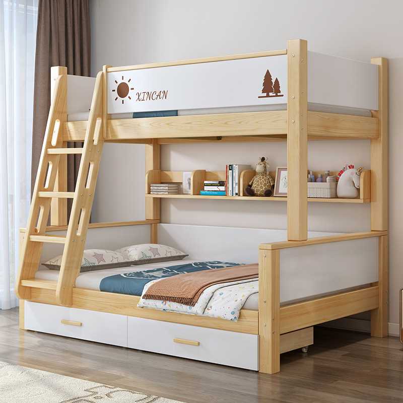 网红上下床双层床全实木高低床子母床儿童床小户型组合两层上下铺