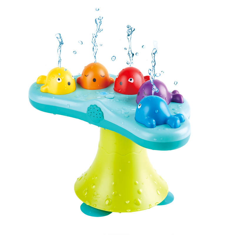 Hape鲸鱼音乐喷泉多模式宝宝儿童男女孩幼儿洗澡戏水安抚益智玩具