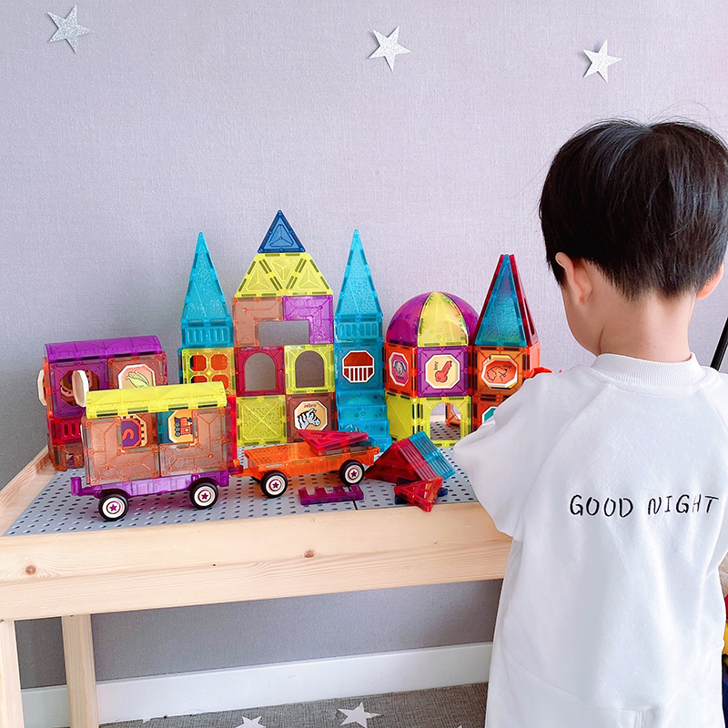 纽奇彩窗磁力片磁力积木拼装儿童玩具益智力动脑男女孩子生日礼物