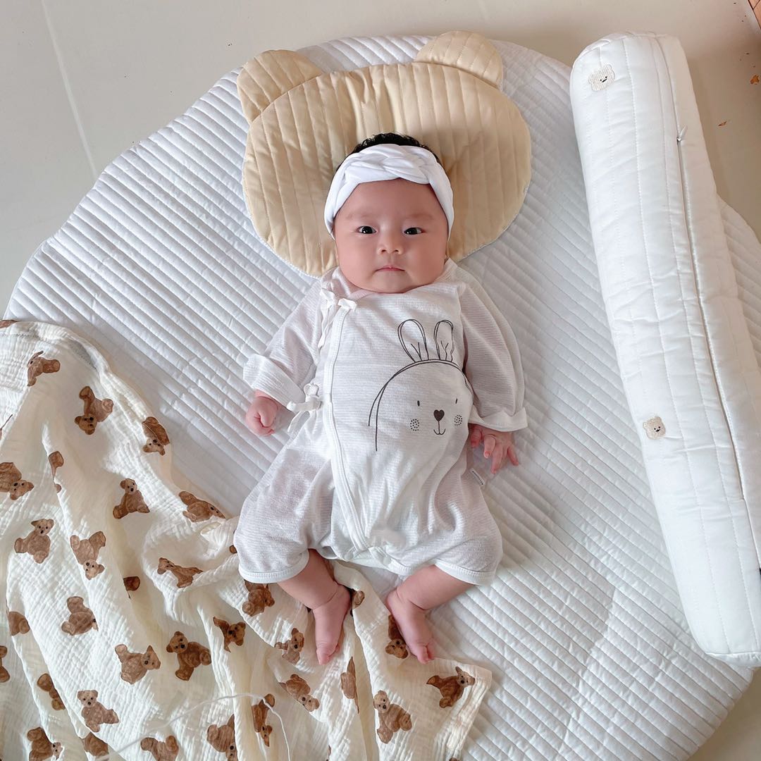 婴幼儿夏季薄款纱布蝴蝶衣男女宝宝0-1-3个月长袖爬服新生儿哈衣