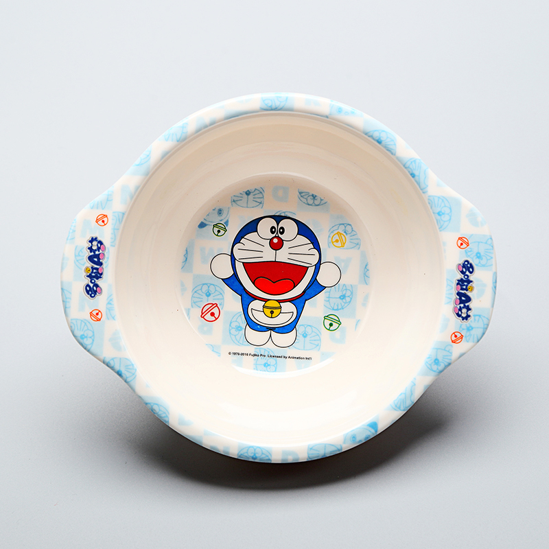 五和哆啦A梦卡通儿童婴儿密胺餐具宝宝碗盘杯调羹DL202双耳碗