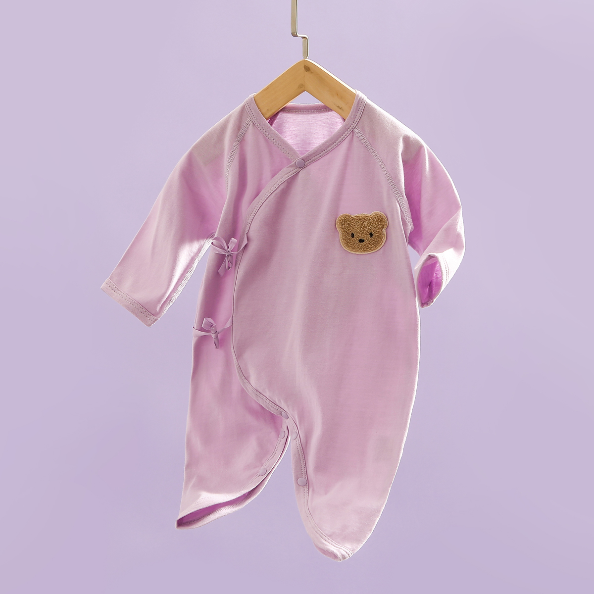 0-6月 新生婴儿衣服夏季薄款初生宝宝和尚服纯棉哈衣长袖睡衣透气
