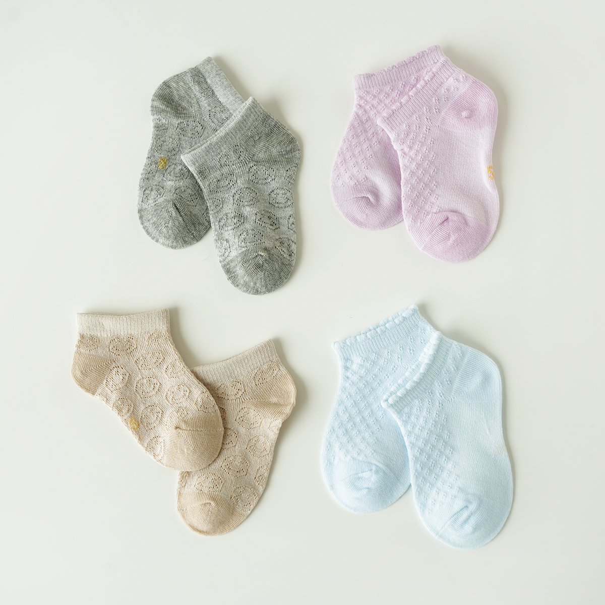 A类 五双装 婴儿袜 儿童网眼短筒袜 男童女童弹力袜子 宝宝袜春夏